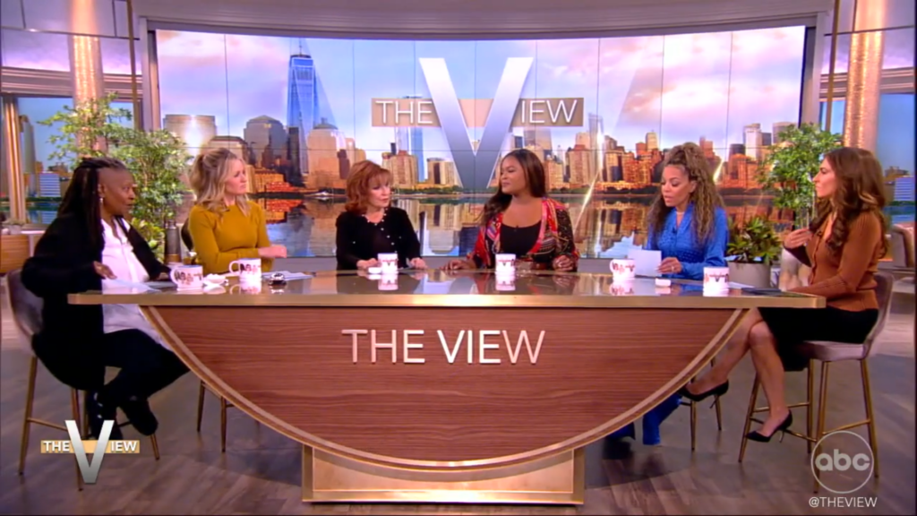 لوحة مارس 2024 لبرنامج The View تجلس على الطاولة مع ضيفهم‍ أليكس فيني.